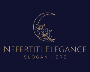 Elegant Floral Moon  logo design