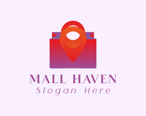 Shopping Bag Location Pin logo design