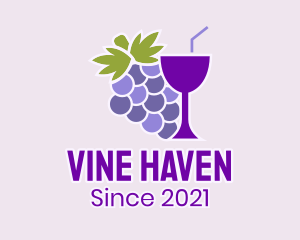 Cocktail Grape Drink logo design