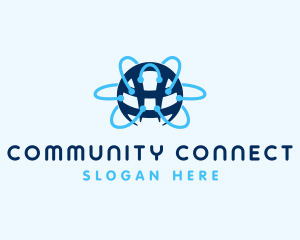 Tech Network Globe Connection logo design