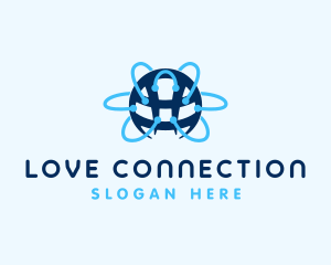 Tech Network Globe Connection logo design