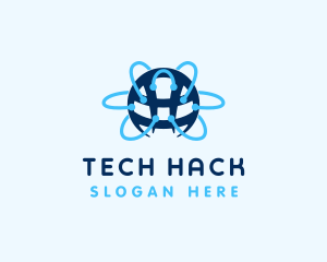 Tech Network Globe Connection logo design