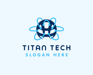 Tech Network Globe Connection logo design