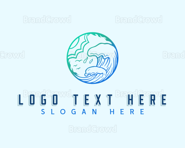 Ocean Wave Surf Logo