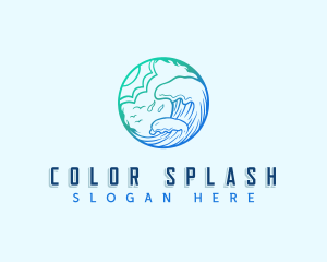 Ocean Wave Surf logo design