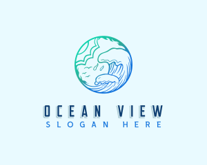 Ocean Wave Surf logo design