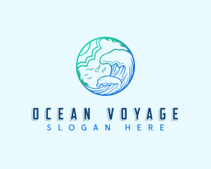 Ocean Wave Surf logo design