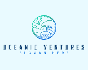 Ocean Wave Surf logo design