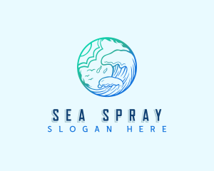 Ocean Wave Surf logo design