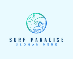 Ocean Wave Surf logo design