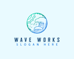 Ocean Wave Surf logo design