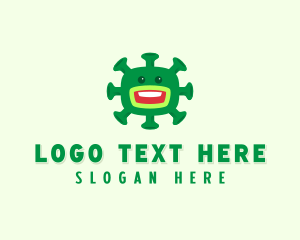 Viral - Green Virus Monster logo design