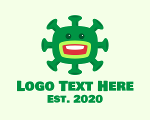 Covid - Green Virus Monster logo design