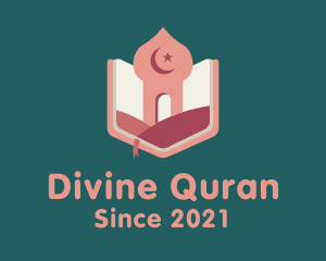 Quran - Pink Quran Islamic Notes logo design