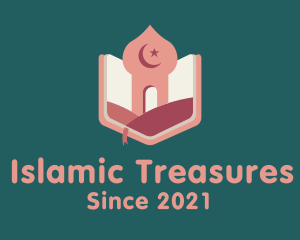Islam - Pink Quran Islamic Notes logo design