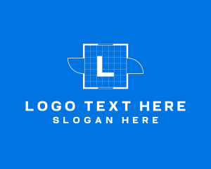 Draft - Floor Plan Blueprint logo design