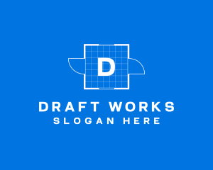 Draft - Floor Plan Blueprint logo design