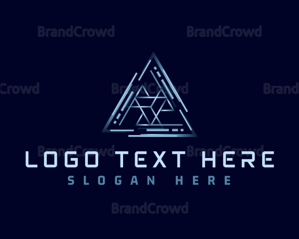 Futuristic Tech Pyramid Logo