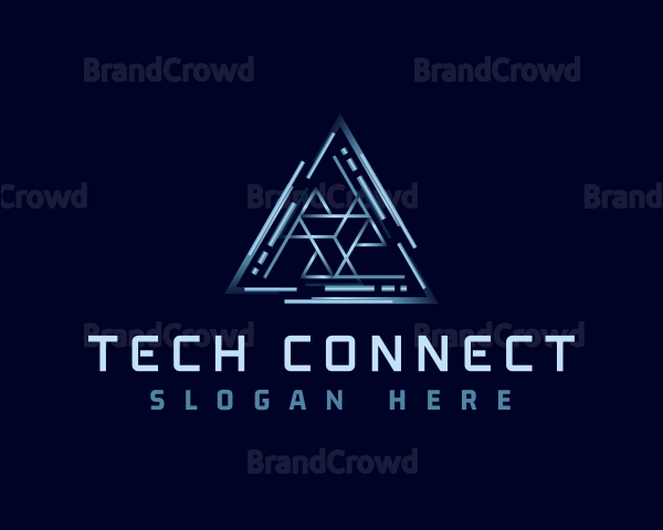 Futuristic Tech Pyramid Logo