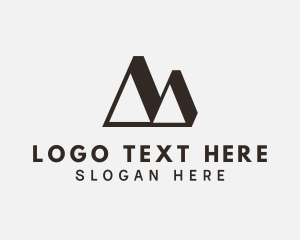 French Alps - Mountain Triangle Letter M logo design
