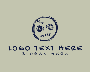 Scary - Creepy Skull Sketch logo design