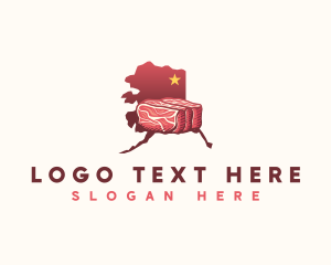 Map - Alaska Yak Meat Beef logo design