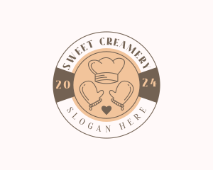 Pastry Chef Oven Mitts logo design