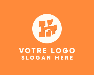 Orange Letter H Logo