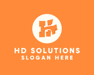 Orange Letter H logo design