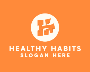 Orange Letter H logo design