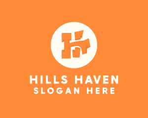 Orange Letter H logo design