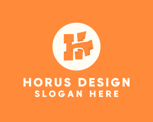 Orange Letter H logo design