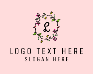 Beauty Vlog - Floral Wreath Beauty logo design