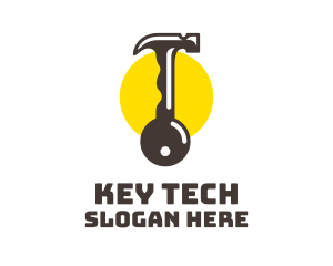 Hammer Key Locksmith logo design