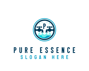 Pure - Clean Faucet Water logo design
