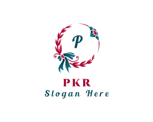 Stationery - Christmas Floral Wreath Decor logo design
