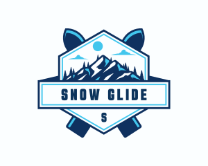 Ski Mountain Snow logo design