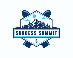 Ski Mountain Snow logo design