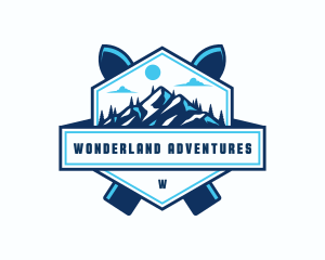 Ski Mountain Snow logo design