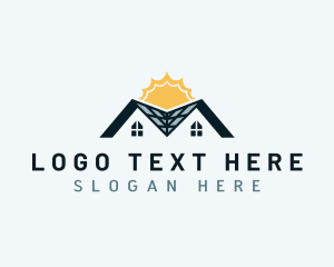 Eco - Solar Roof House logo design