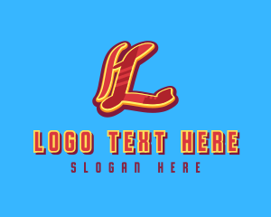 Music Label - Graffiti Art Letter L logo design