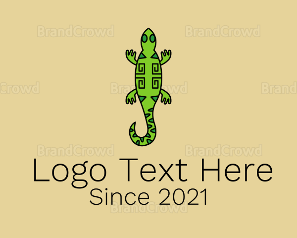 Tribal Iguana Lizard Logo