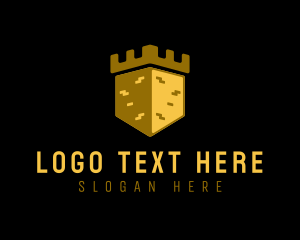 Medieval - Golden Castle Tower logo design