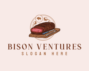 Wyoming Bison Steak logo design