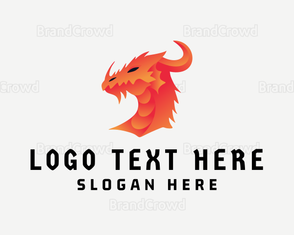 Mythical Dragon Creature Logo