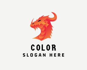 Medieval - Mythical Dragon Creature logo design