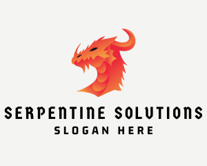 Serpentine - Mythical Dragon Creature logo design
