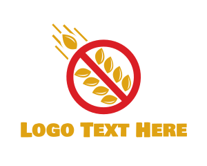 No - Stop Grains Wheat logo design