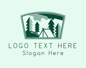 Mountaineering - Pine Forest Camping logo design