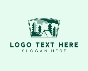 Outdoor - Pine Forest Camping logo design